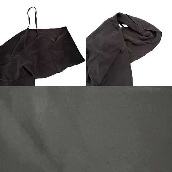 Chaser Faded Black Off The Shoulder Ruffle Detail Faded Black Retro Top Medium M - Picture 14 of 16